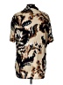 Express 100% Rayon Animal Print Brown Short Sleeve Button-Down Shirt Size L - photo 2