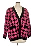 Steve Madden Houndstooth Pink Cardigan Size S - photo 1