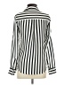 Express 100% Polyester Stripes Ivory Silver Long Sleeve Blouse Size XS - photo 2