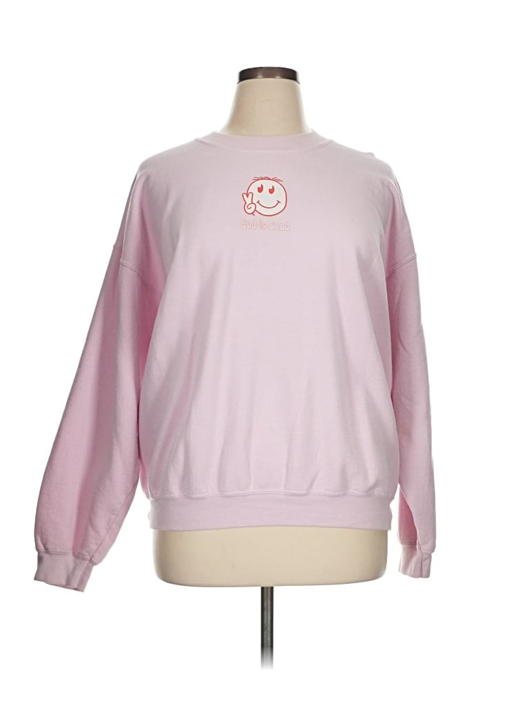 Pre-owned Gildan Sweatshirt In Pink