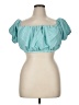 ELOQUII Teal Blue Short Sleeve Blouse Size 16 - photo 1