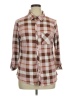 KRISTIN NICOLE Checkered-gingham Brown Long Sleeve Blouse Size 1X - photo 1