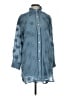 Sundance 100% Cotton Blue 3/4 Sleeve Button-Down Shirt Size S - photo 1