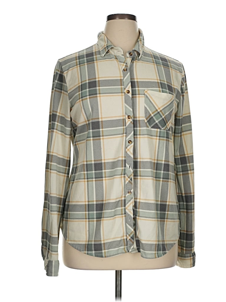 Pre-owned Assorted Brands Long Sleeve Blouse In Tan