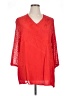 Added Dimension for Catherines 100% Rayon Red 3/4 Sleeve Blouse Size 0X - photo 1