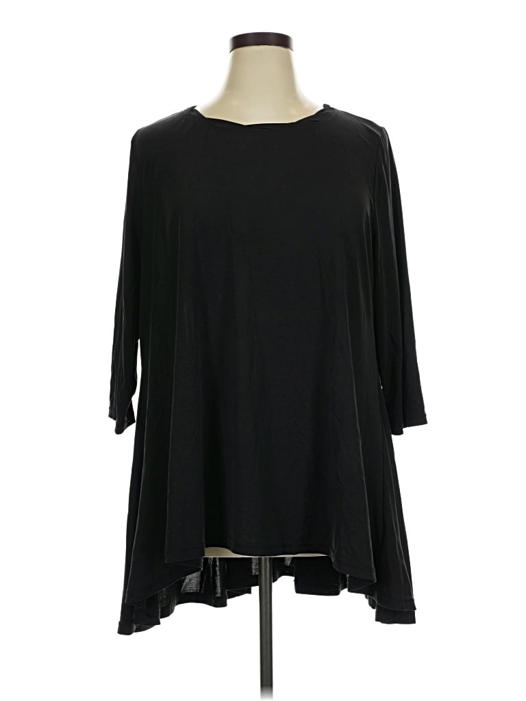 Pre-owned Umgee 3/4 Sleeve Top Black Keyhole Neckline Tops