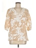 Context Tan 3/4 Sleeve Blouse Size M - photo 1