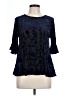 I. Joah Blue Black 3/4 Sleeve Blouse Size L - photo 1
