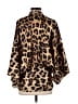 Hayden 100% Polyester Animal Print Brown Long Sleeve Blouse Size S - photo 2