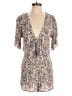 LOFT Beach 100% Rayon Paisley Brown Romper Size S - photo 1