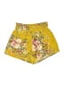 Shein 100% Polyester Floral Yellow Shorts Size 6 - photo 1