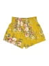 Shein 100% Polyester Floral Yellow Shorts Size 6 - photo 2