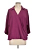 Bobeau 100% Polyester Burgundy 3/4 Sleeve Blouse Size L - photo 1