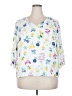 St. John's Bay 100% Rayon White 3/4 Sleeve Blouse Size 2X - photo 1