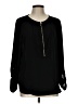 Dynamite 100% Polyester Black Long Sleeve Blouse Size L - photo 1