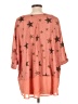 Umgee 100% Polyester Stars Orange 3/4 Sleeve Blouse Size L - photo 2