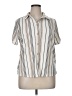 Unbranded Stripes Ivory Short Sleeve Blouse Size XL - photo 1