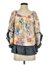 Fever 100% Rayon Blue 3/4 Sleeve Blouse Size S - photo 1