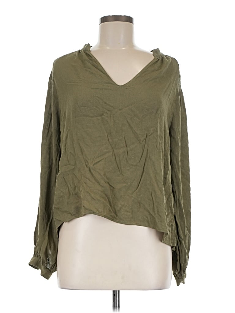 All In Favor Long Sleeve Blouse In Green