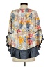 Fever 100% Rayon Blue 3/4 Sleeve Blouse Size S - photo 2