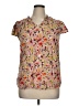 Evri 100% Rayon Floral Tan Short Sleeve Blouse Size 0X - photo 1