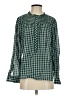 J.Crew Checkered-gingham Green Long Sleeve Blouse Size 4 - photo 1