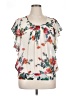 Black Rainn 100% Polyester Ivory Short Sleeve Blouse Size XL - photo 1