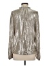 Ann Taylor LOFT 100% Polyester Metallic Silver Long Sleeve Blouse Size S - photo 2