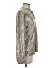 Ann Taylor LOFT 100% Polyester Metallic Silver Long Sleeve Blouse Size S - photo 4