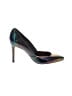 Loeffler Randall 100% Leather Metallic Black Purple Heels Size 7 1/2 - photo 1