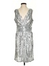 Kate Kasin Metallic Silver Cocktail Dress Size S - photo 1
