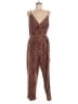 Express Animal Print Brown Jumpsuit Size L - photo 1