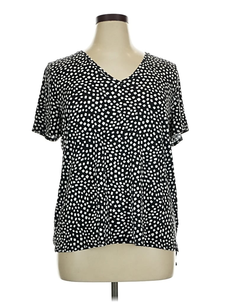 Pre-owned Alfani Short Sleeve T-shirt In Black