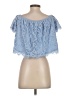 Express Blue Short Sleeve Blouse Size S - photo 2