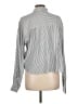 Splendid 100% Viscose Stripes Silver Long Sleeve Button-Down Shirt Size L - photo 2