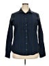 Lands' End 100% Baumwolle Plaid Blue Long Sleeve Button-Down Shirt Size 18 (tall) - photo 1