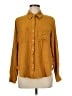 Knox Rose 100% Rayon Solid Gold Long Sleeve Button-Down Shirt Size M - photo 1