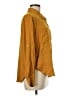 Knox Rose 100% Rayon Solid Gold Long Sleeve Button-Down Shirt Size M - photo 4