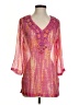 Black Label by Chico's 100% Polyester Pink 3/4 Sleeve Blouse Size 00 - photo 1