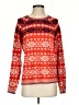 Joe Fresh Print Red Pullover Sweater Size S - photo 1