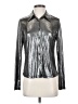 Nasty Gal Inc. Metallic Silver Long Sleeve Blouse Size 2 - photo 1