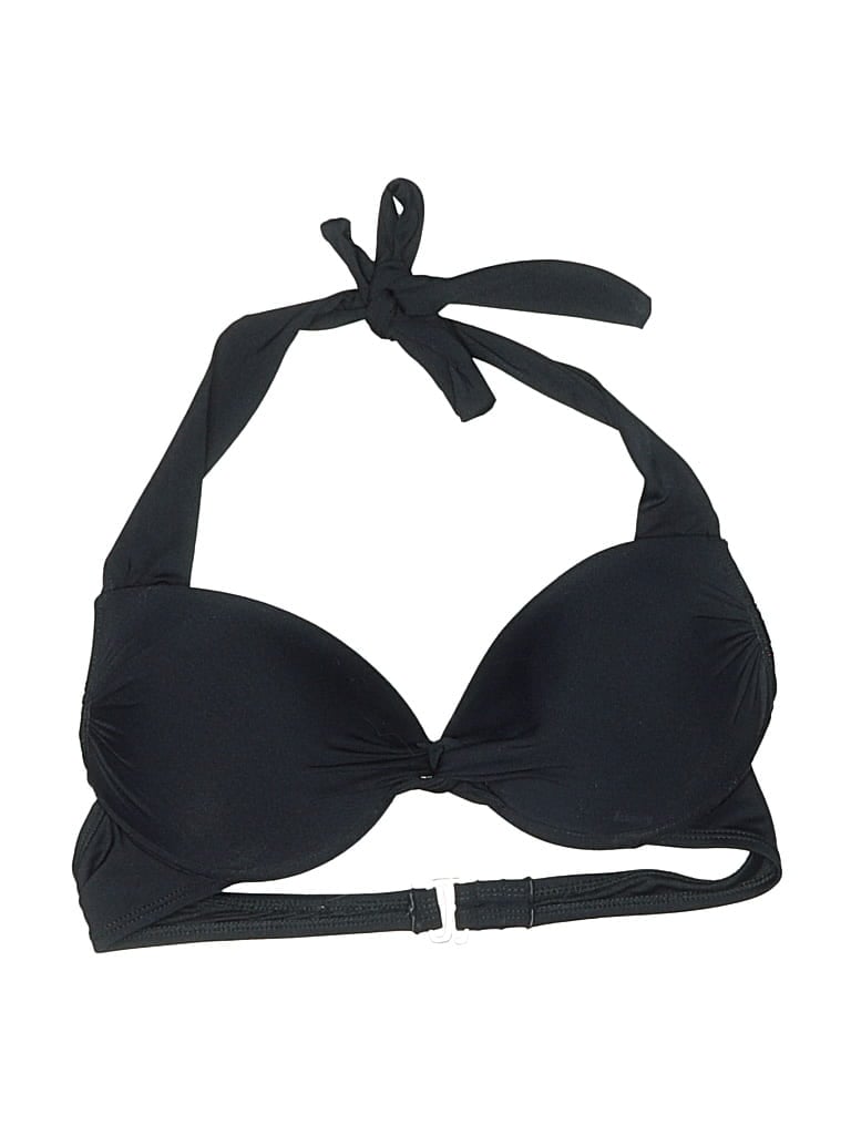 Pre-owned Apt. 9 Swimsuit Top Black Solid Pattern Swimwear