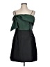 Hutch 100% Polyester Color Block Green Cocktail Dress Size 12 - photo 1