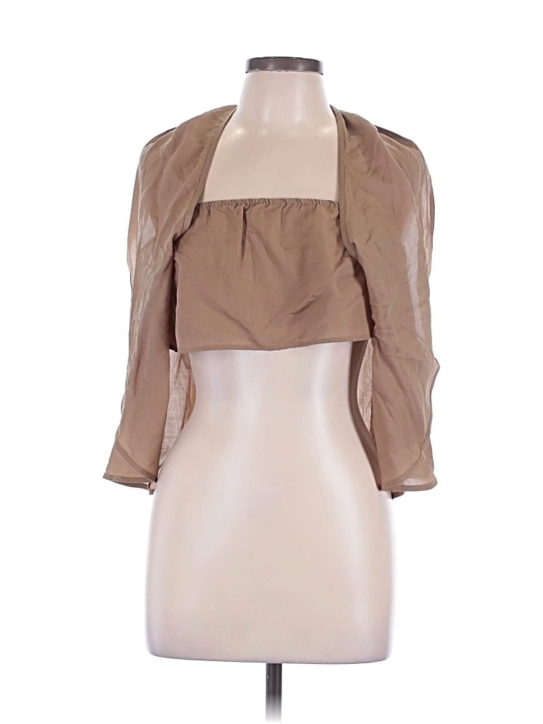 Pre-owned Commense 3/4 Sleeve Blouse In Brown