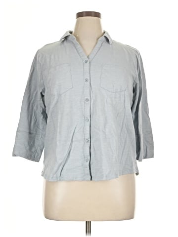 Gloria Vanderbilt 3/4 Sleeve Button-Down Shirt (view 1)