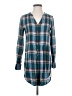 Akemi + Kin Plaid Teal Long Sleeve Blouse Size XS - photo 1