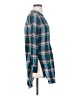 Akemi + Kin Plaid Teal Long Sleeve Blouse Size XS - photo 4