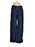 Zara 100% Cotton Chevron-herringbone Blue Jeans Size 6 - photo 1