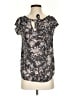 LC Lauren Conrad 100% Polyester Gray Short Sleeve Blouse Size S - photo 1