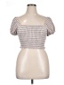 Caution to the Wind Brown Short Sleeve Top Size S (estimated) - photo 1